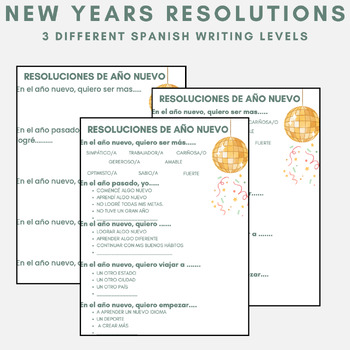 Preview of New Year's Resolutions / Resoluciones de Año Nuevo - Differentiated Writing