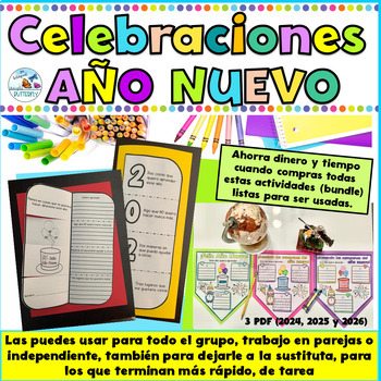 Preview of Año nuevo 2024 New Year Resolutions Spanish  Propósito para el año nuevo Bundle