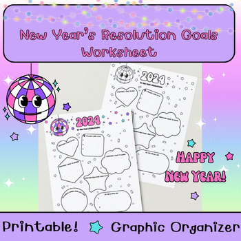 Preview of New Year's Resolutions graphic organizer (2024)