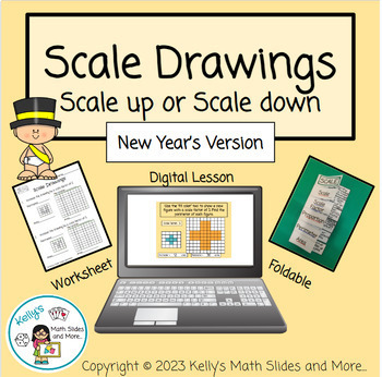 Preview of New Year's Scale Drawing Activity - Digital and Printable