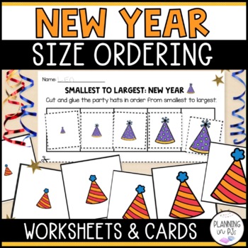 Preview of New Year Size Ordering for January | Order by Size | Cut and Glue
