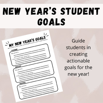 Preview of New Year's Student Goal and Resolution Setting **FREEBIE**