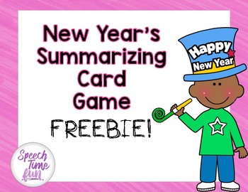 Preview of New Year's Summarizing Card Game FREEBIE!