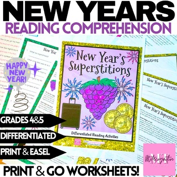 Preview of New Year's Superstitions Guided Reading Comprehension Worksheets