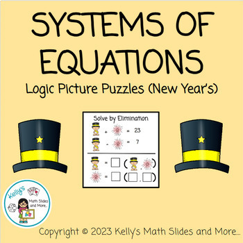 Preview of New Year's Systems of Equations Logic Picture Puzzles
