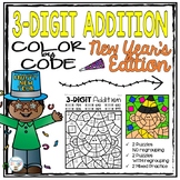 Happy New Year Bulletin Board 3 Digit Addition Color by Nu
