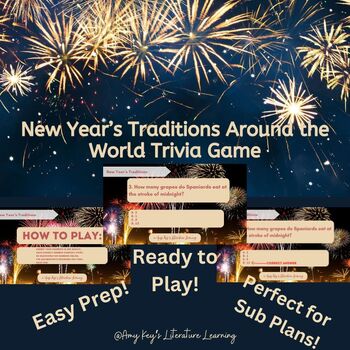 Preview of New Year's Traditions Around the World Trivia Game for Middle and High School