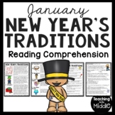 New Year's Traditions Informational Text Reading Comprehen