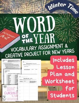 Preview of New Year's Vocabulary Activity One Word of the Year ELA Lesson Plan Vocab Poster