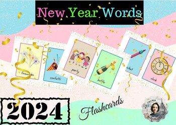Preview of New Year's Vocabulary Voyage | Interactive Flashcards for Enlightening Learning