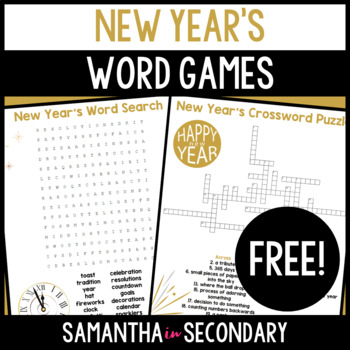 Preview of New Year's Word Games Activities - FREE DOWNLOAD