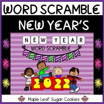 Preview of New Year's Word Scramble - January Winter Fun!!! Vocabulary and Spelling Game