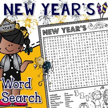 Preview of New Year 2025 Word Search Puzzle New Year Early Finishers Word Find Activity