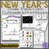 New Year's Worksheets, Resolution, Health, Color, Trace, P