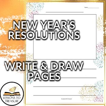 Preview of New Year’s Write and Draw Page Worksheet Blank Illustrate Story