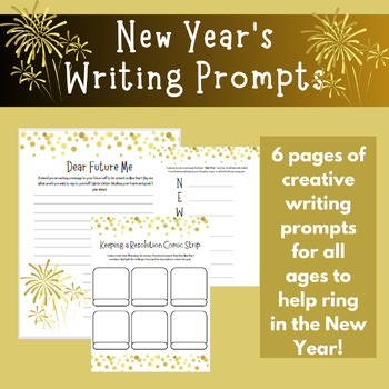 Preview of New Year's Resolutions Reflective and Creative Writing Prompts 2024