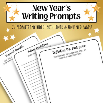 New Year's Writing Prompts, Goal Setting for 2024, 20 Prompts Included