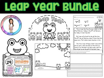 Preview of LEAP YEAR | LEAP DAY bundle | decodable, writing, number sense craft, crowns