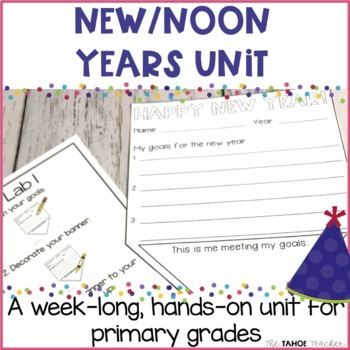 Preview of New Year's or Noon Year's Unit | Centers for Primary Grades