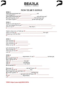 Preview of New Year's songs worksheet