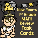 New Years 1st Grade Math Review Task Cards on BOOM