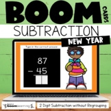 New Years 2 Digit Subtraction without Regrouping Boom Cards™