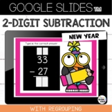 New Years 2 Digit Subtraction with Regrouping Google Slides™