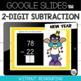 New Years 2 Digit Subtraction without Regrouping Google Slides™