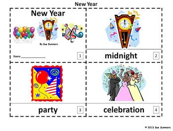Preview of New Year's 2 Emergent Reader Booklets - English / ESL / ELL
