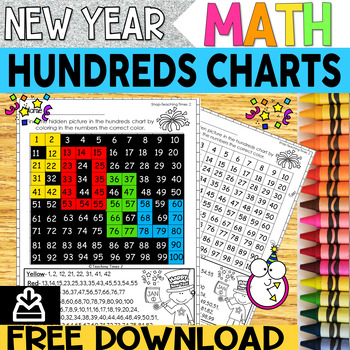 New Year's 2023 Free Hundreds Chart - UPDATED every year by Teaching