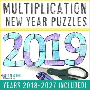 Preview of MULTIPLICATION New Years 2024 Worksheet Craft Puzzle: Chinese New Year 2024 Math