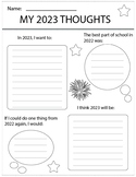 New Years 2023 Goals & Thoughts FREE ELA Printable