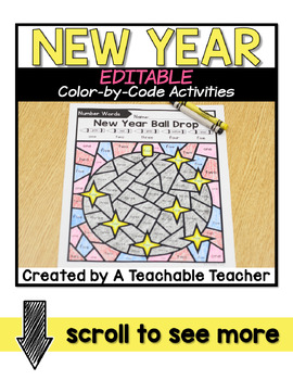 New Years 2020 Coloring Pages Editable By A Teachable Teacher Tpt