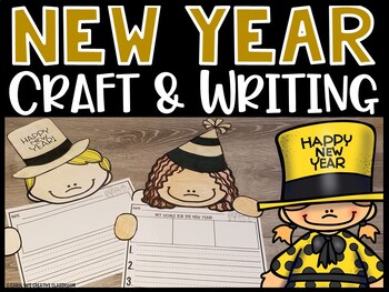 Preview of New Years 2024 Writing Resolutions NO PREP New Years Craft and Writing