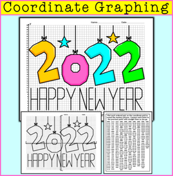 Preview of New Years 2022 Coordinate Graphing Picture - New Years 2022 Activities