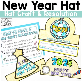 Preview of New Years 2024 Craft - New Years Hat Craft - New Years Activities