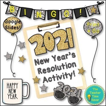 Preview of New Years 2024 Resolution Activity- January Positive Growth Mindset