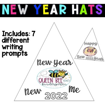 Preview of New Years 2022 Writing Prompts and Activities Hats-New Year Hats