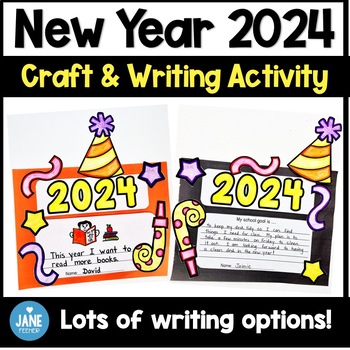 New Years 2024 Craft and Writing Activity | New Years 2024 Bulletin Board
