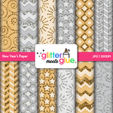 New Years 2024 Digital Paper Clipart: 12 Backgrounds Clip 