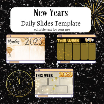 Preview of New Years 2023 Editable Daily Google Slides