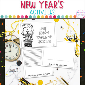 Preview of New Years Resolution 2024 Goal Setting Activities for Kindergarten & First Grade