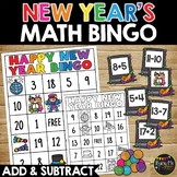 New Years Math Bingo Game Addition and Subtraction to 20 |