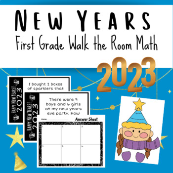 Preview of New Years 2023 Math Walk the Room