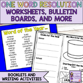 New Years 2023 | One Word Resolution Activities and Bullet