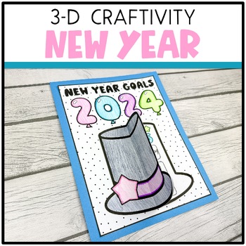 Preview of New Years 2024 Resolution | 3D Craft | Writing Activity