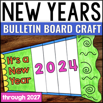 Preview of New Year Goals 2024 Bulletin Board Activity January Craft Resolution