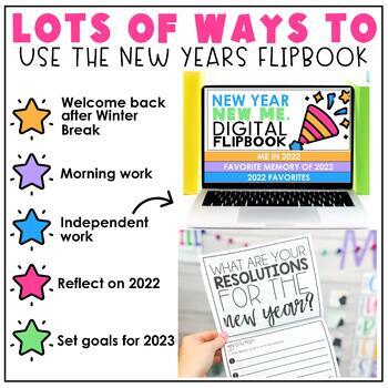 New Years 2022 Resolutions Flipbook Activity - Digital & Print - Goal