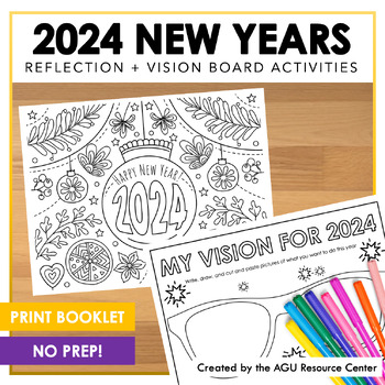 New Year 2024, Vision Board, Goal Setting, Resolutions