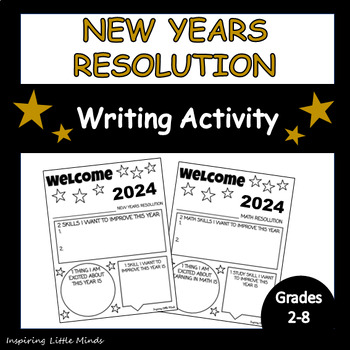 New Years 2023 Resolutions Writing Activity by inspiring little minds